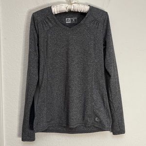 RBX Grey Athletic Top Running Performance Workout Activewear Long Sleeve Sz S